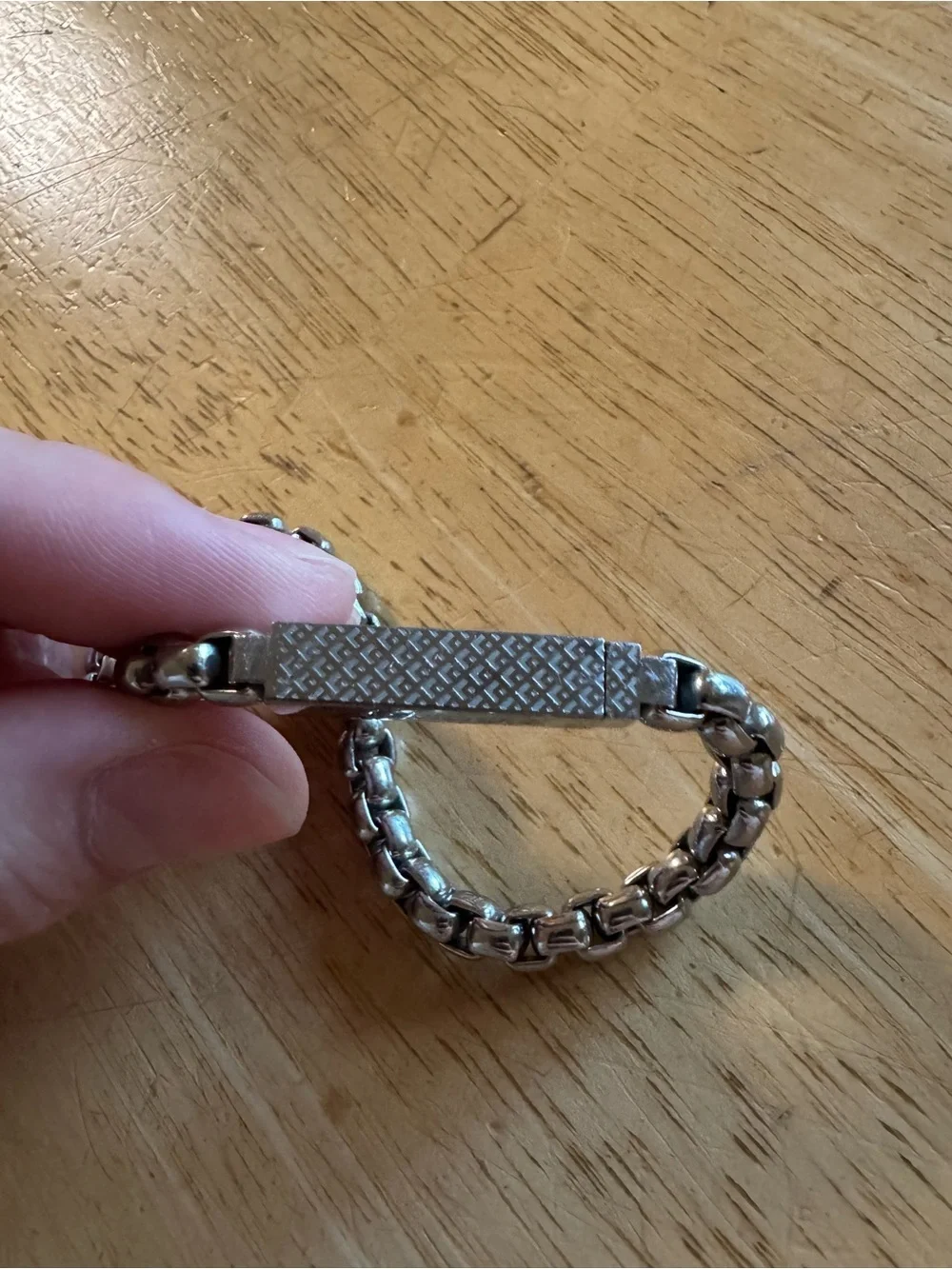 Lacoste Men's Silver-Tone Link Bracelet with Branded Plate